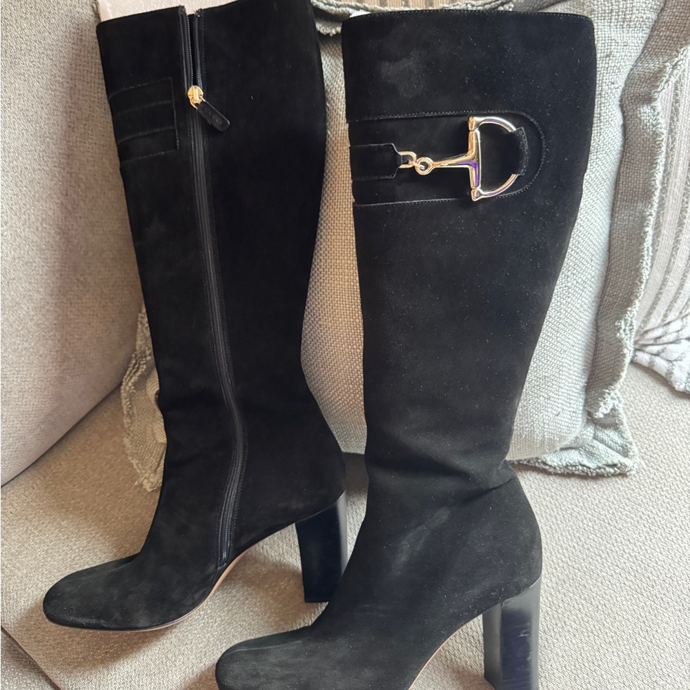 Gucci Black Suede Boots